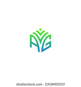 AG hexagon logo design, develop, natural, organic, finance logo, real estate, suitable for your company.