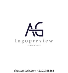 Logo inicial de AG. Logo de iconos de alfabeto. Adecuado para marca, empresa, negocio y organización.