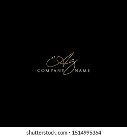 Ag Initial Beautiful Signature Letter Logo with Leaf. Signature, handwriting, Script, fashion, photography, boutique, wedding, jewelry, botanical, floral creative Vector logo Design template