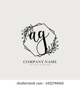 AG Initial beauty floral logo template