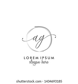 AG Initial beauty monogram logo vector