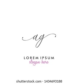 AG Initial beauty monogram logo vector