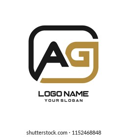 AG initial box letter logo template vector