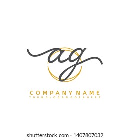 AG Initial handwriting logo concept