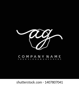 AG Initial handwriting logo concept