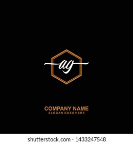 AG Initial handwriting logo template vector