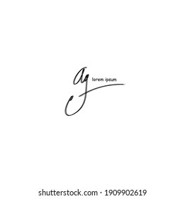 ag Initial handwriting logo vector