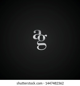 AG initial letter elegant Logo template vector creative business wedding invitation black and silver color based