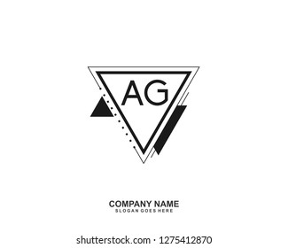 AG Initial letter geometric logo vector