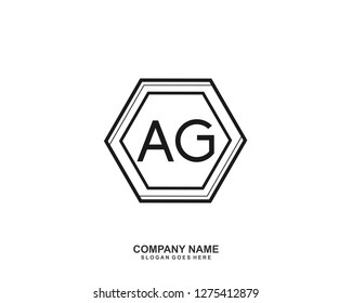 AG Initial letter geometric logo vector