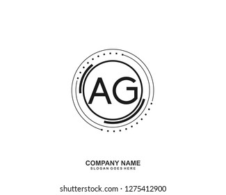 AG Initial letter geometric logo vector