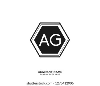 AG Initial letter geometric logo vector