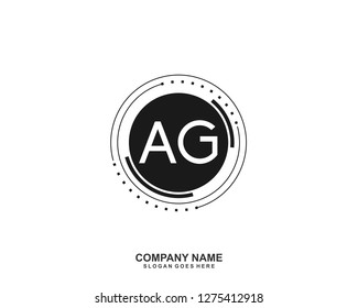 AG Initial letter geometric logo vector