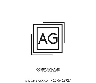 AG Initial letter geometric logo vector