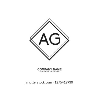 AG Initial letter geometric logo vector