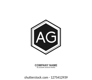 AG Initial letter geometric logo vector