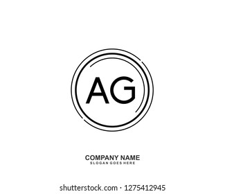 AG Initial letter geometric logo vector