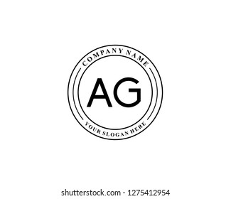 AG Initial letter geometric logo vector