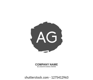 AG Initial letter geometric logo vector