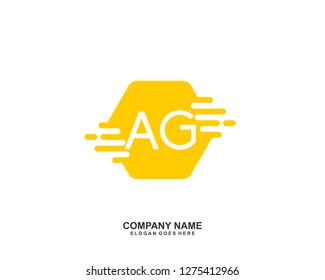 AG Initial letter geometric logo vector