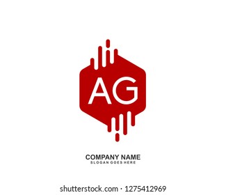 AG Initial letter geometric logo vector
