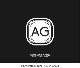 AG Initial letter geometric logo vector