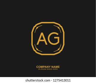 AG Initial letter geometric logo vector