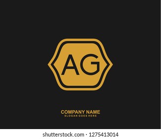 AG Initial letter geometric logo vector