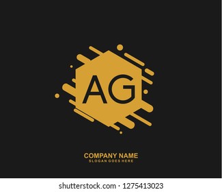 AG Initial letter geometric logo vector