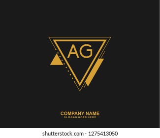 AG Initial letter geometric logo vector