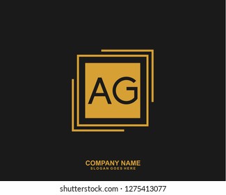 AG Initial letter geometric logo vector