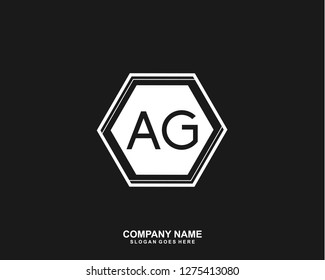 AG Initial letter geometric logo vector
