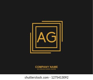 AG Initial letter geometric logo vector