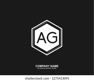 AG Initial letter geometric logo vector