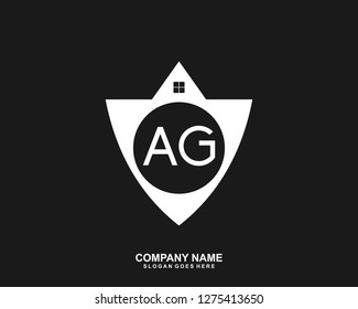 AG Initial letter geometric logo vector