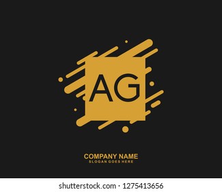 AG Initial letter geometric logo vector