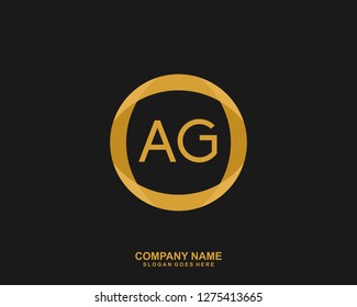 AG Initial letter geometric logo vector