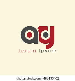 ag initial letter linked lowercase logo. a and a vector template design.