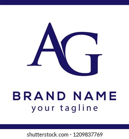 AG Initial Letter Logo Design Element. logo Vector Template