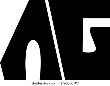 Imagen de diseño del logotipo de la letra inicial de AG