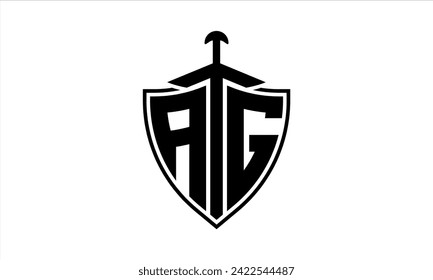 AG initial letter shield icon gaming logo design vector. batman, sports logo, monogram, shield, war game, symbol, playing logo, abstract, fighting, typography, icon, minimal, premier league, club logo