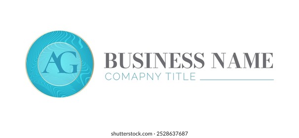 AG Initial Letter Turquoise Feminine Business Logo