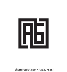 AG initial letters looping linked square monogram logo