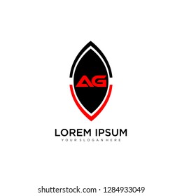 AG initial logo template vector