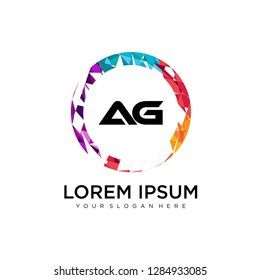 AG initial logo template vector