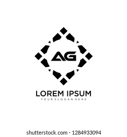 AG initial logo template vector