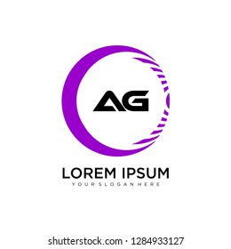 AG initial logo template vector