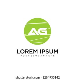 AG initial logo template vector