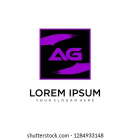 AG initial logo template vector