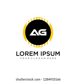 AG initial logo template vector